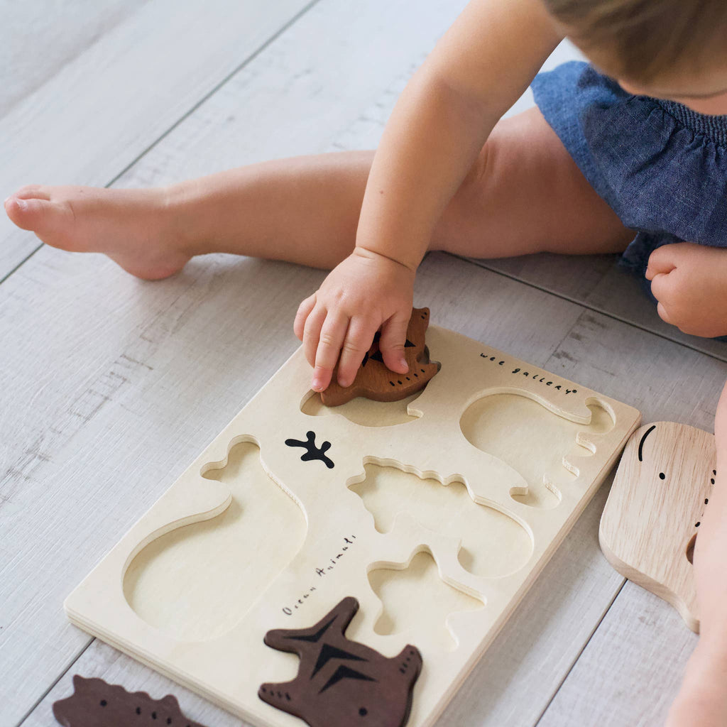 Houten dienblad puzzel - Ocean Animals