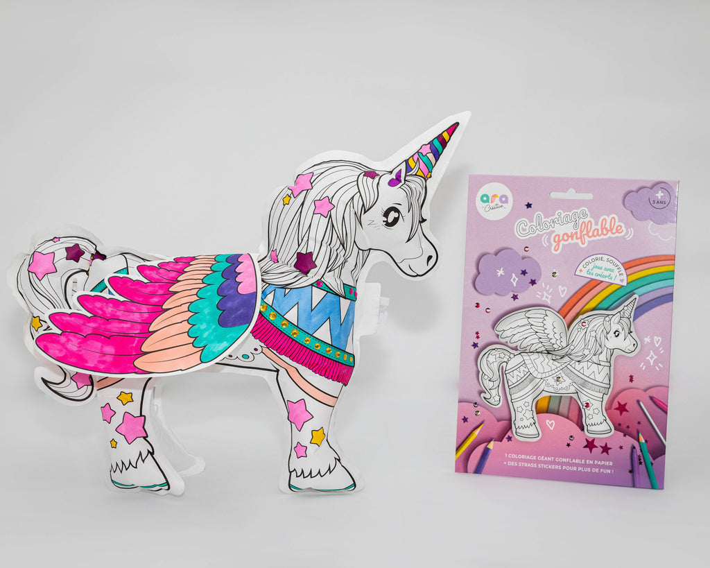 Opblaasbare kleurplaat - Reuzen Eenhoorn