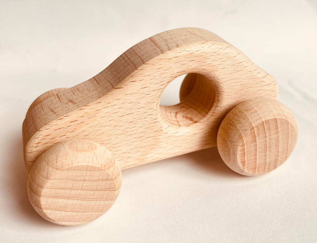 HOUTEN blanke speelgoed auto Klein 10cm beuken hout