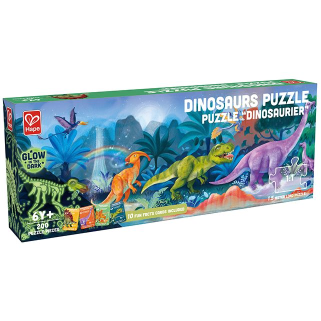 Hape Dinosaurus glow in the dark puzzel - 1,5 meter lang