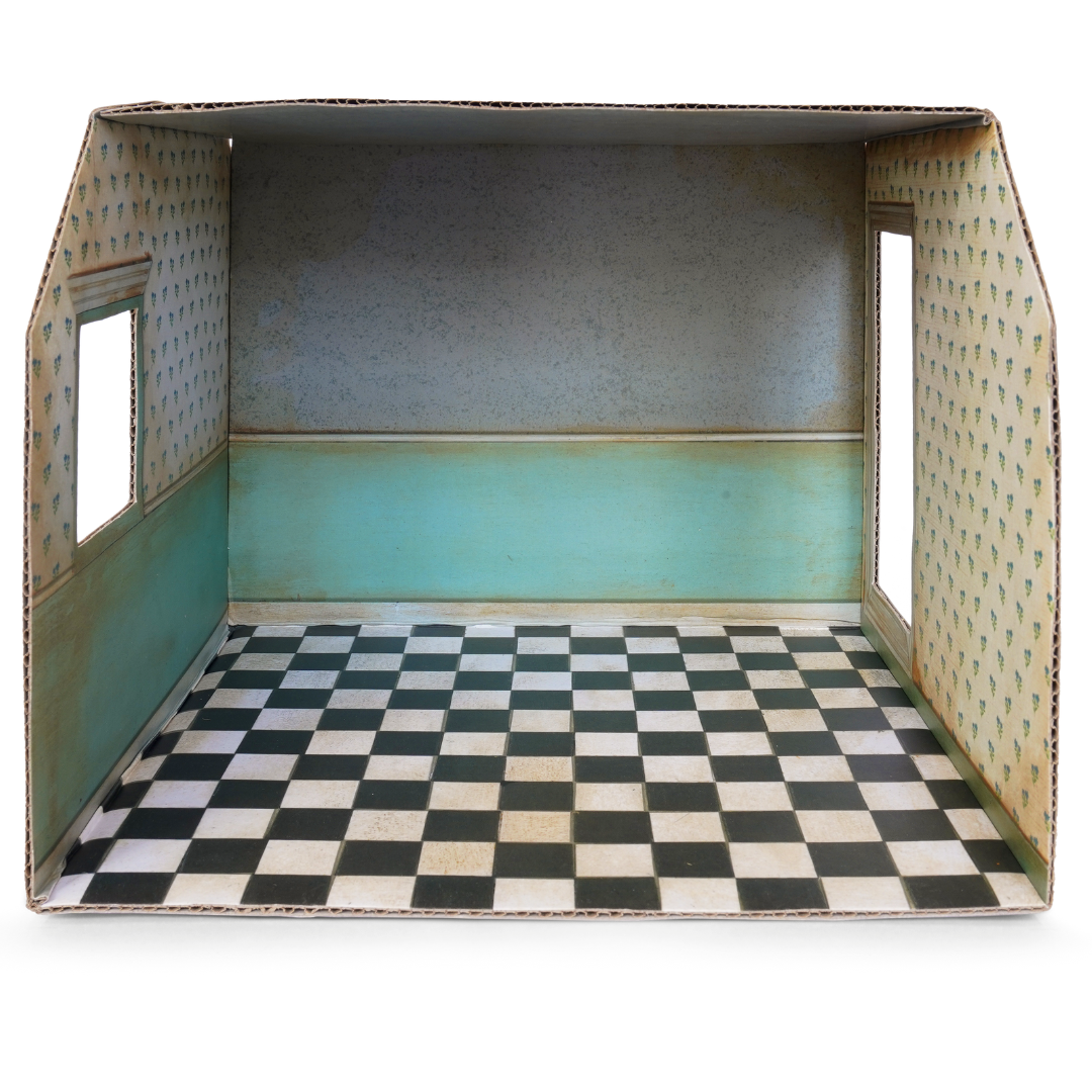 Kids DIY poppenhuis - Kartonnen kamer - Keuken