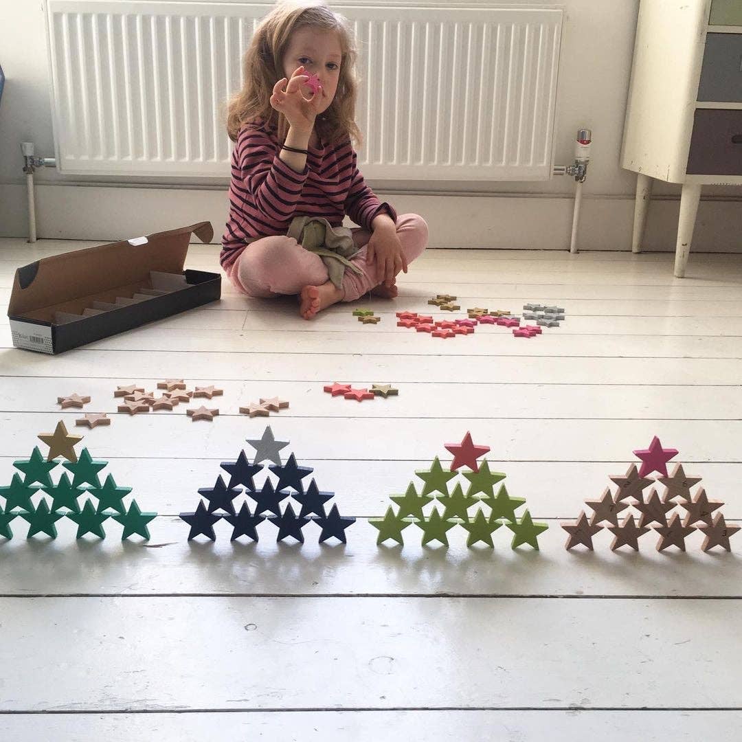 Tanabata 100 houten stervormige dominostenen