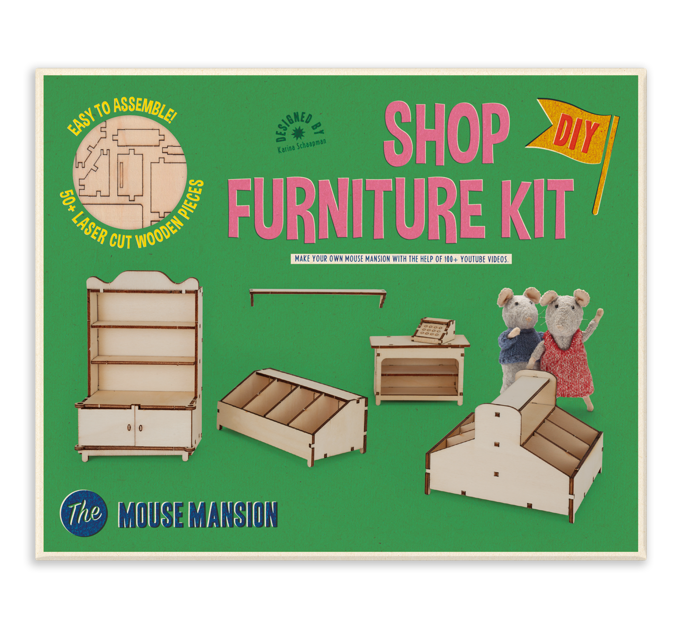 DIY-poppenhuismeubelset voor kinderen - winkel (schaal 1:12)