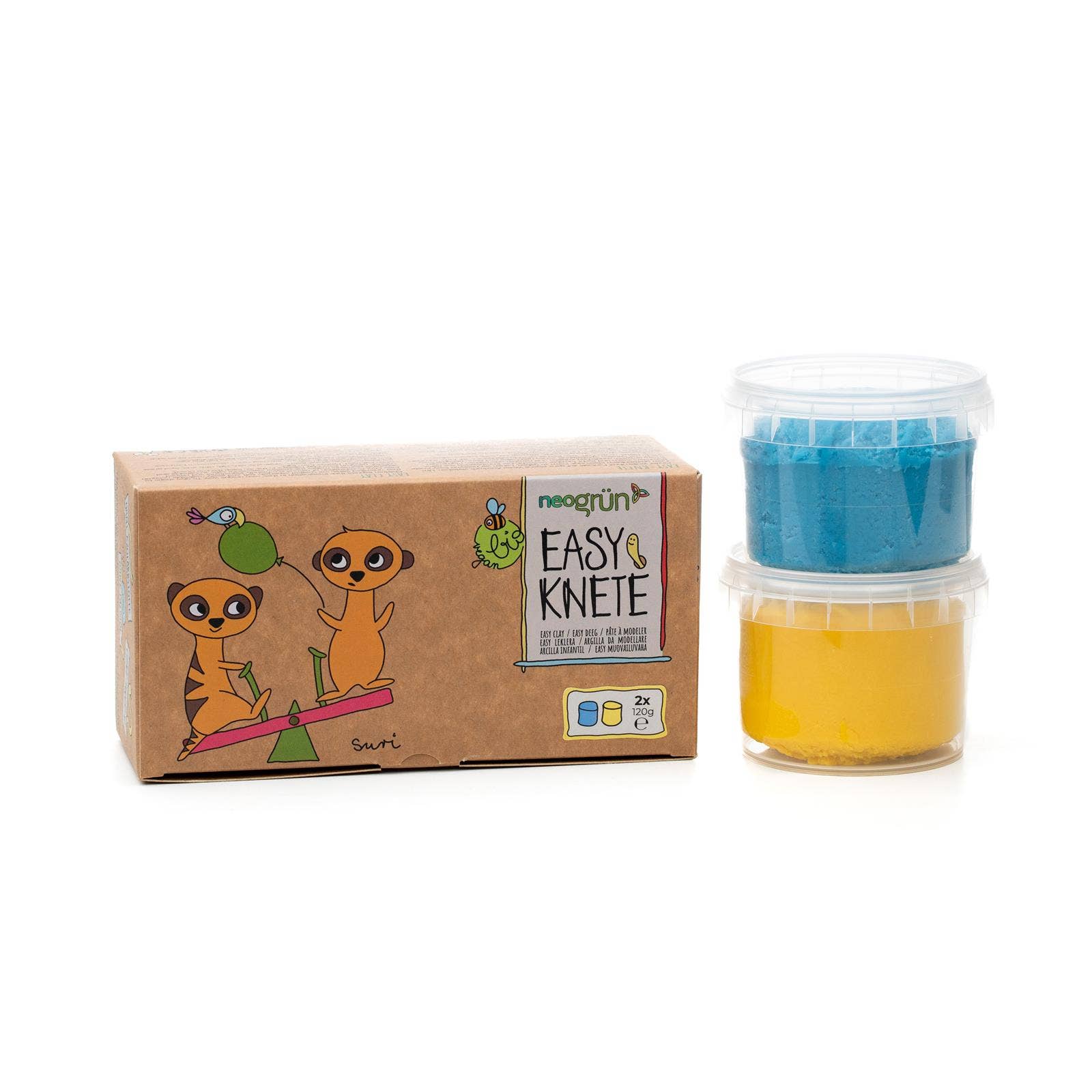 Biologische veganistische deegset van 2 stuks „Suri” blauw/geel