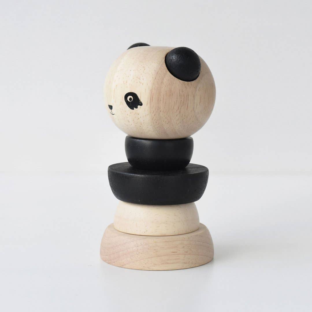 Houten Ringstapelaar - Panda
