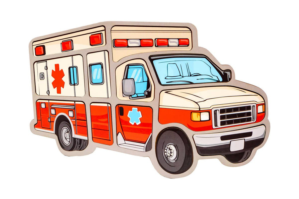 Houten Ambulance Puzzel 4+ | 12 Stukken