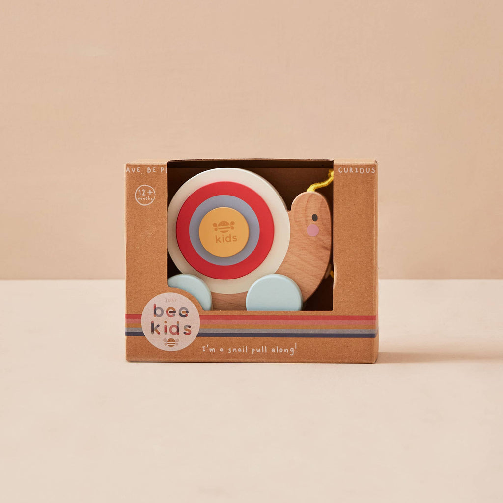 Just Bee Kids houten trekspeeltje met slak