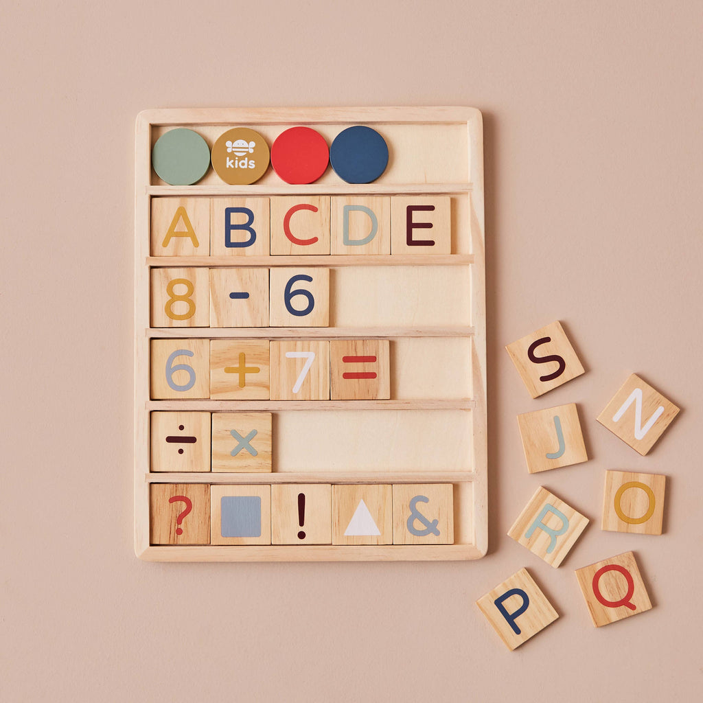 Just Bee Kids houten alfabet - Leer- en speelpuzzel
