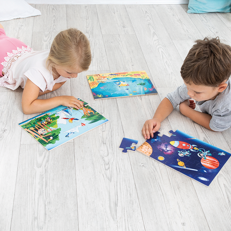 Vloer puzzel diepe zee tot kosmos