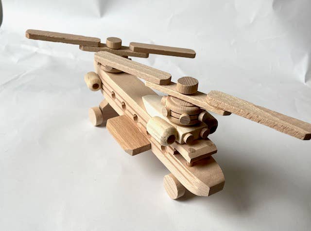 HOUTEN blanke speelgoed vliegtuig chopper