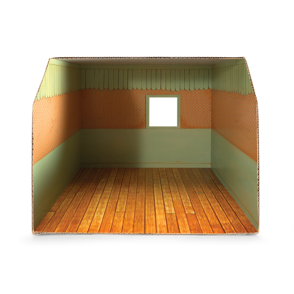 Knutselpakket kartonnen kamer voor poppenhuis - Babykamer