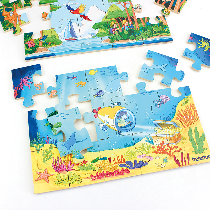 Vloer puzzel diepe zee tot kosmos