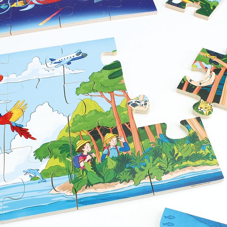 Vloer puzzel diepe zee tot kosmos