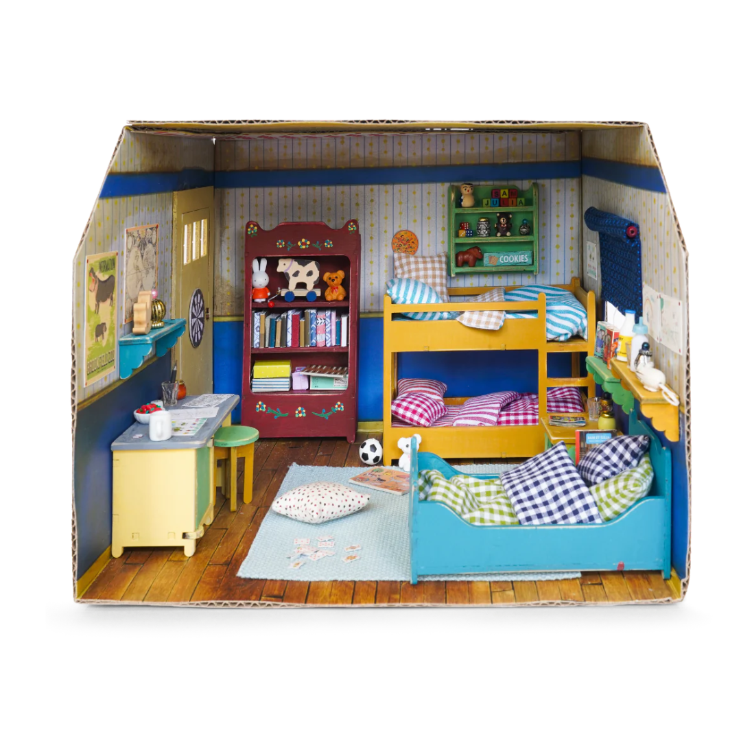 DIY poppenhuismeubelset voor kinderen - Kinderslaapkamer (schaal 1:12)