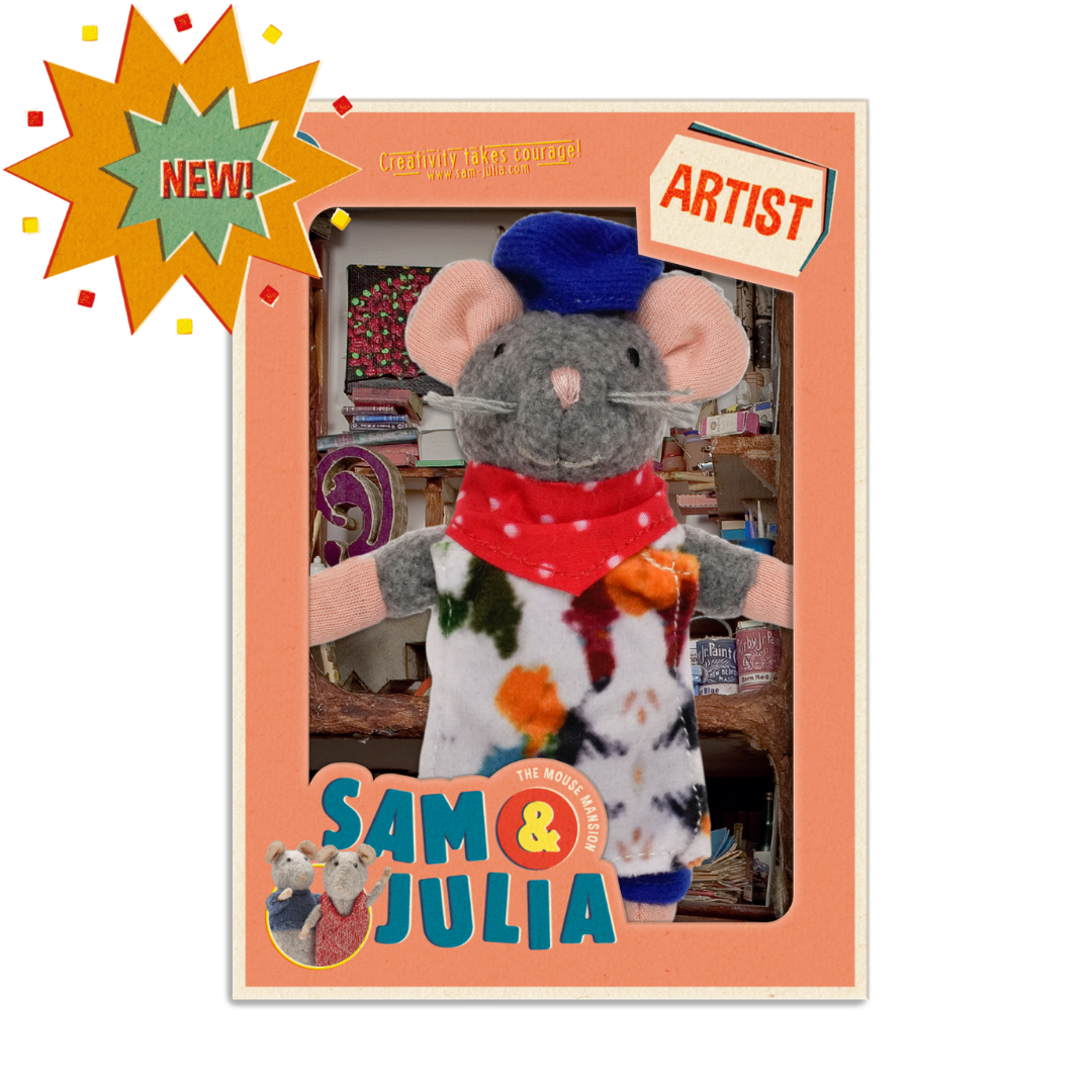 Knuffel muis - Kunstenaar (12cm) het muizenhuis