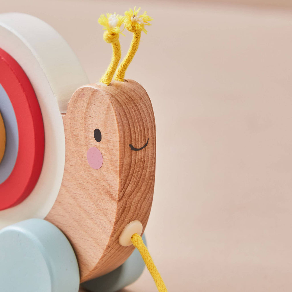 Just Bee Kids houten trekspeeltje met slak