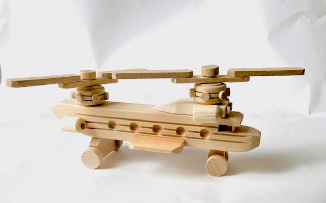 HOUTEN blanke speelgoed vliegtuig chopper