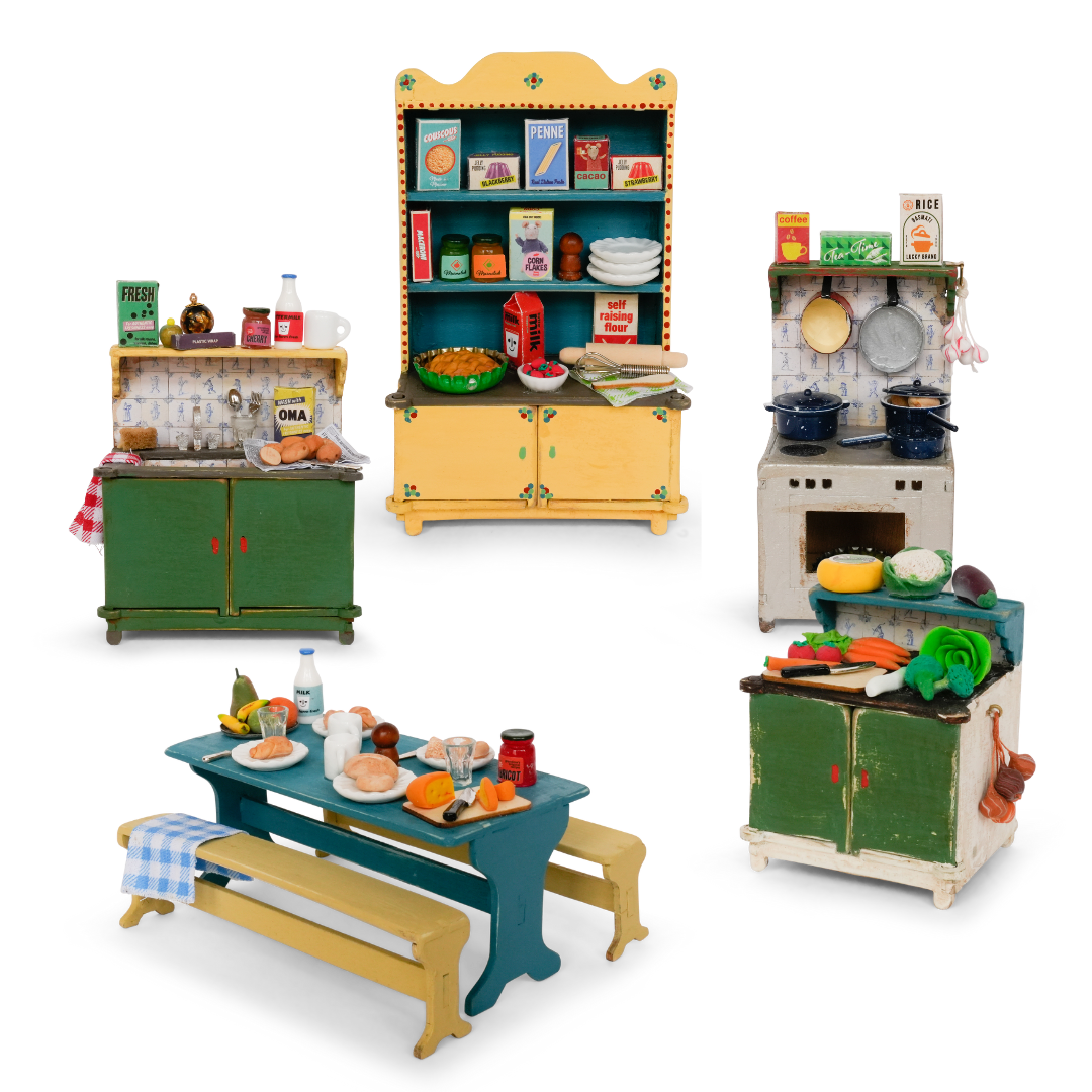 DIY-poppenhuismeubelset voor kinderen - keuken (schaal 1:12)