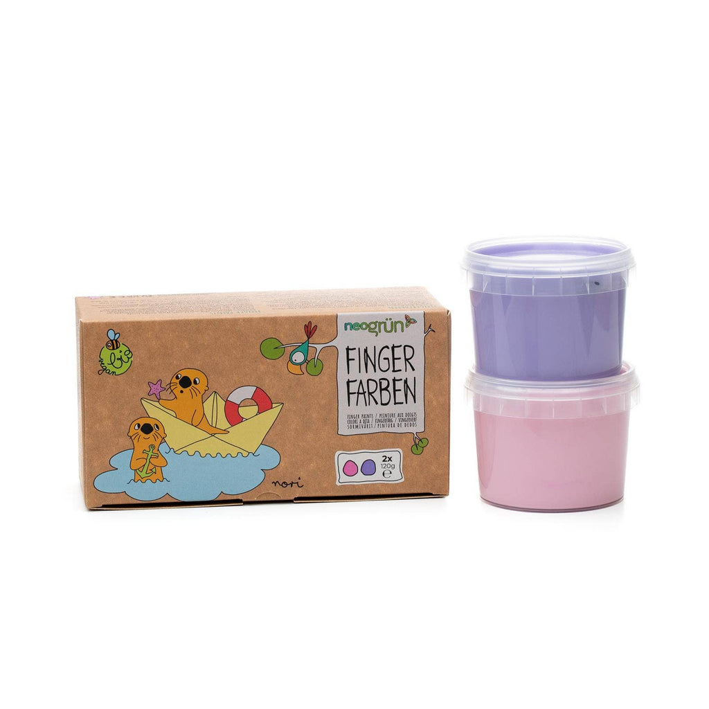 Biologische veganistische vingerverf set van 2 stuks „Nori” roze/paars