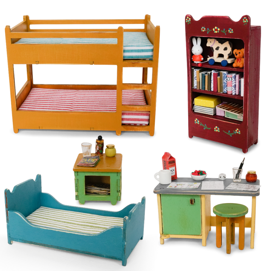 DIY poppenhuismeubelset voor kinderen - Kinderslaapkamer (schaal 1:12)