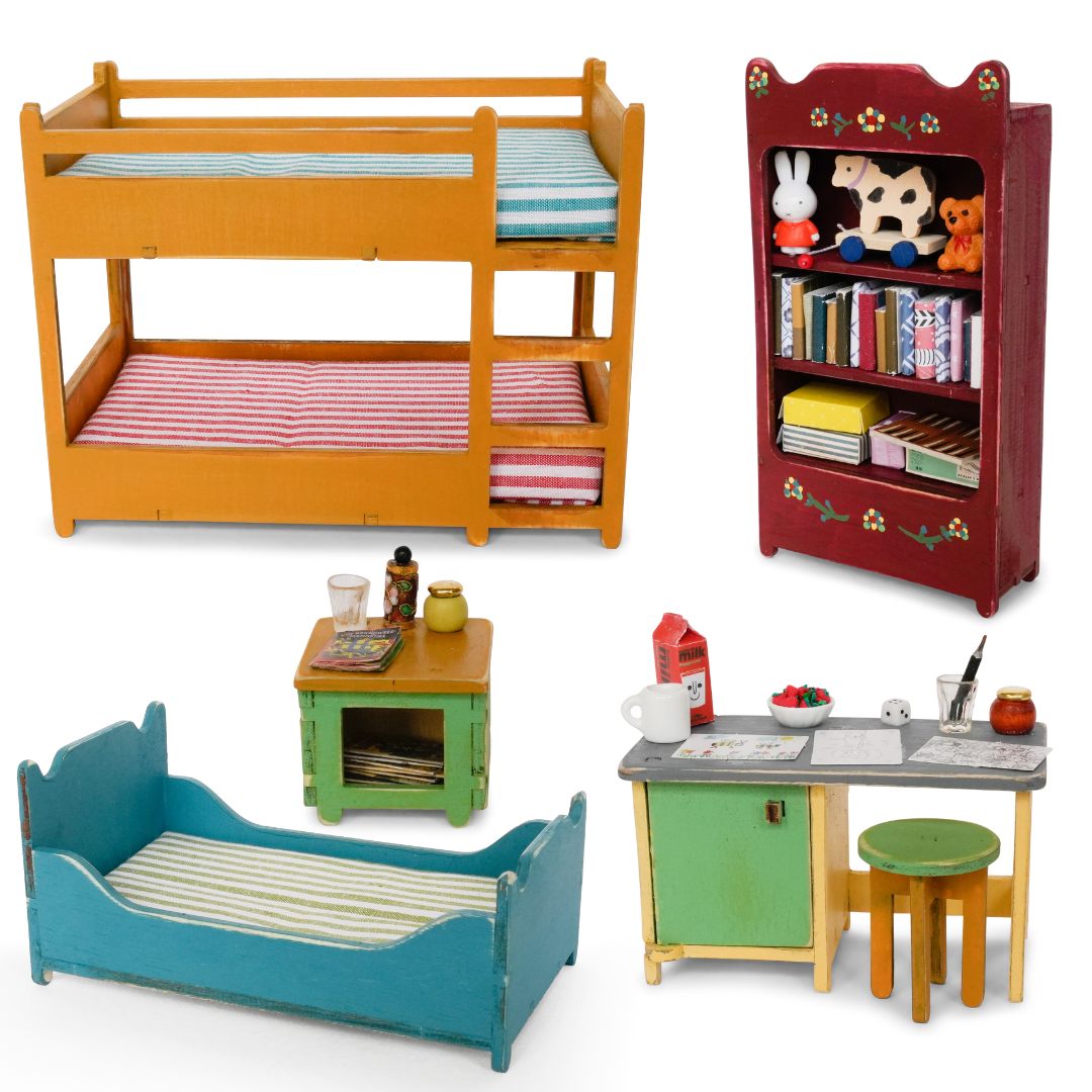 DIY poppenhuismeubelset voor kinderen - Kinderslaapkamer (schaal 1:12)