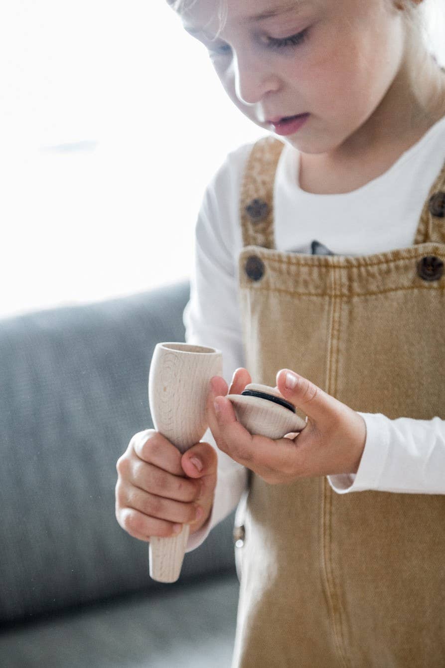 Creatieve rammelaar "Frieda" vullen & schilderen | Houten speelgoed