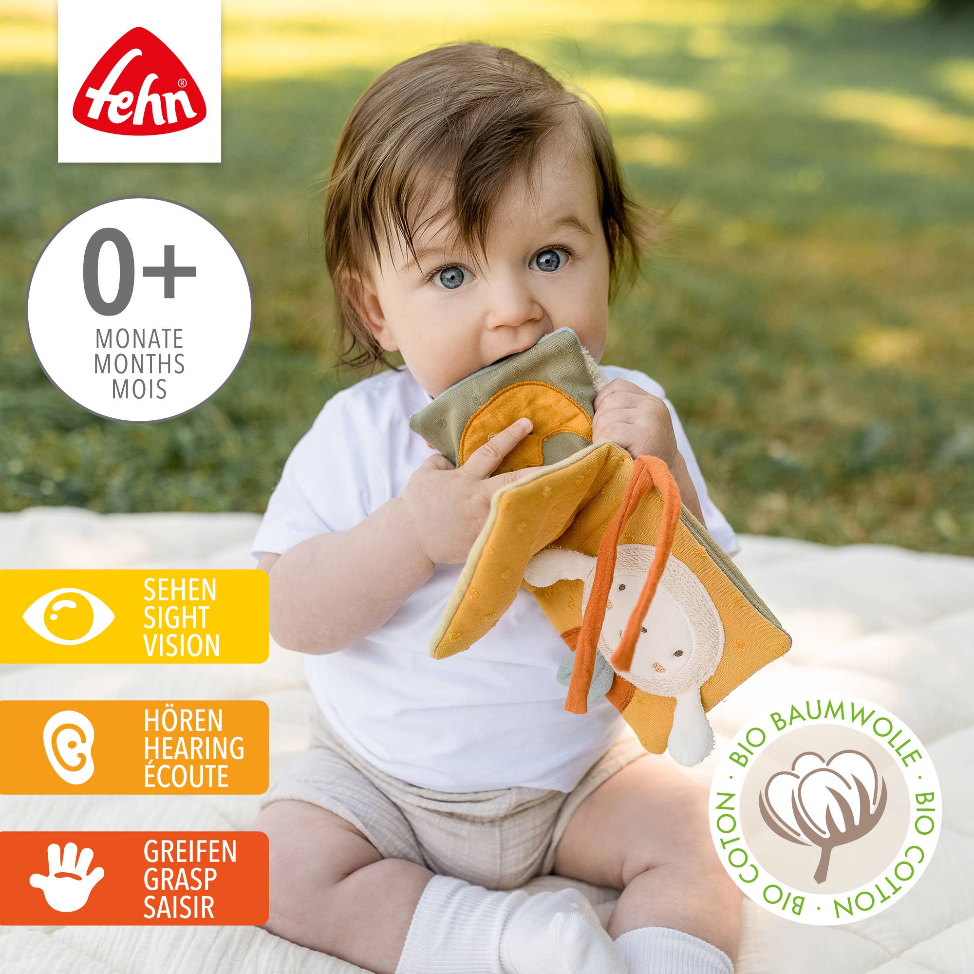 Schapen Fehnnatur stoffenboek - aanraakboek met dierenmotieven