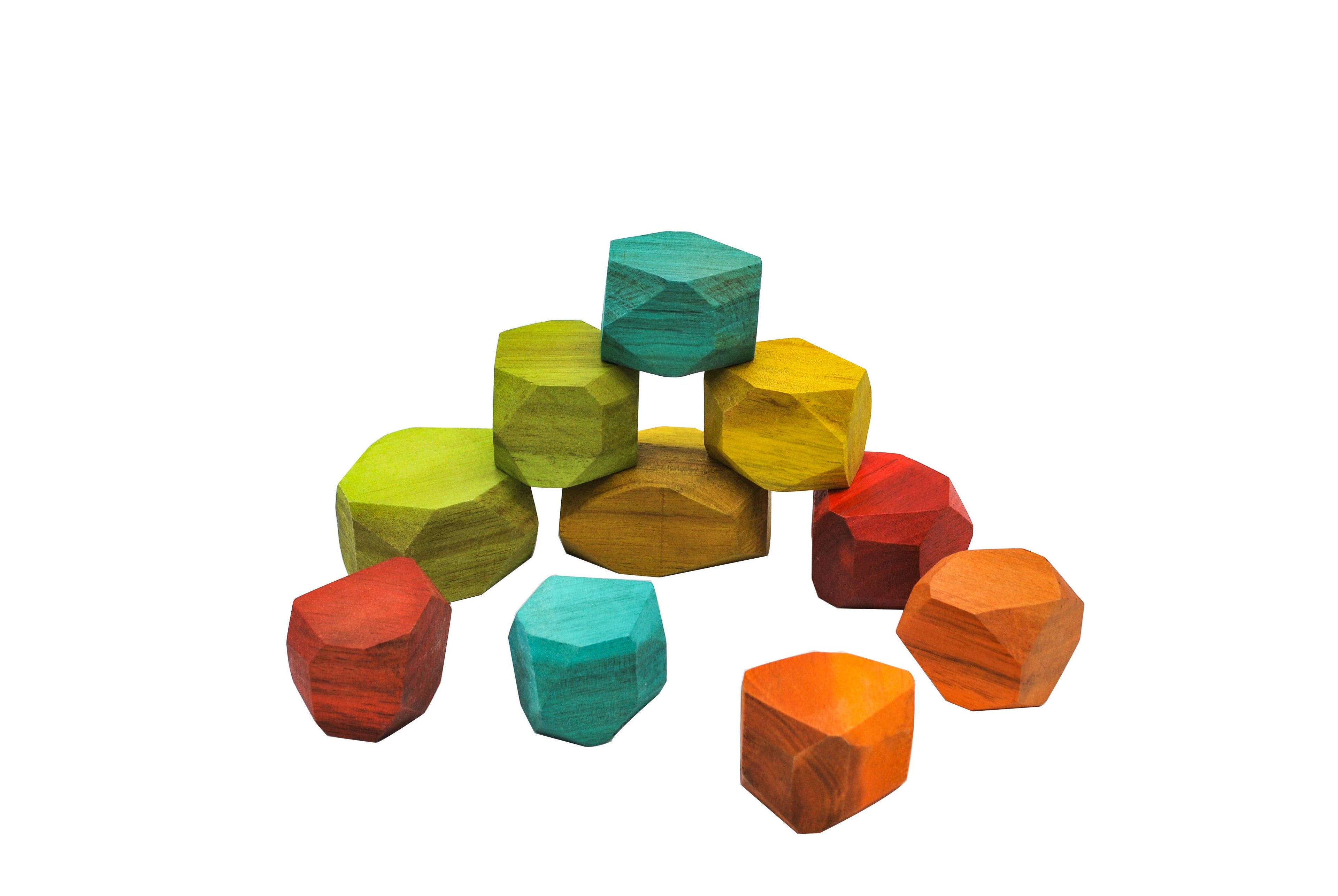 Houten gekleurde edelstenen