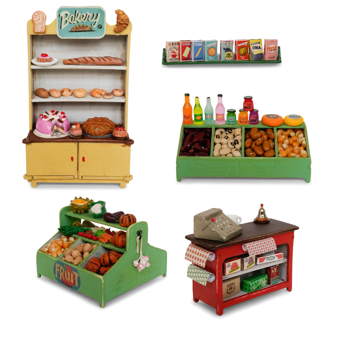 DIY-poppenhuismeubelset voor kinderen - winkel (schaal 1:12)