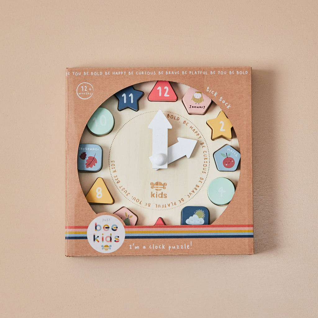 Just Bee Kids houten puzzelklok