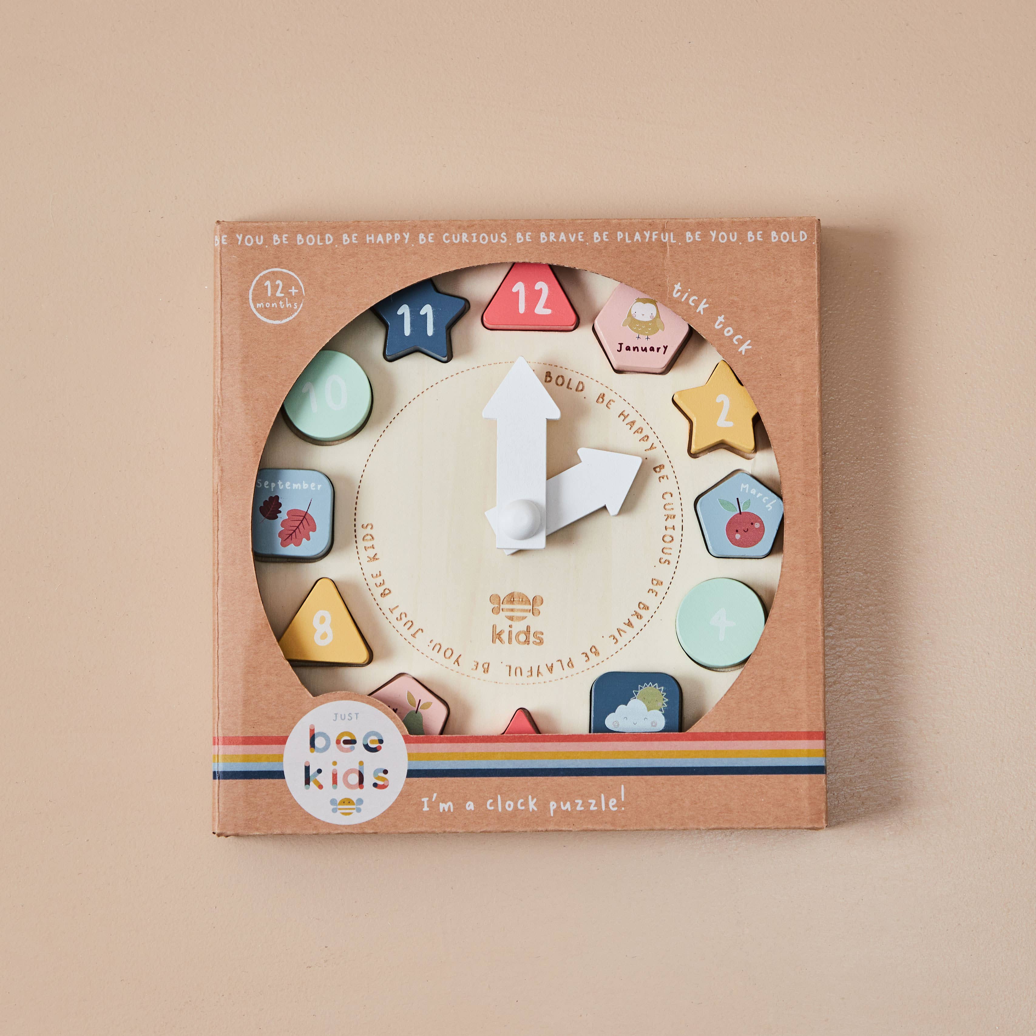Just Bee Kids houten puzzelklok