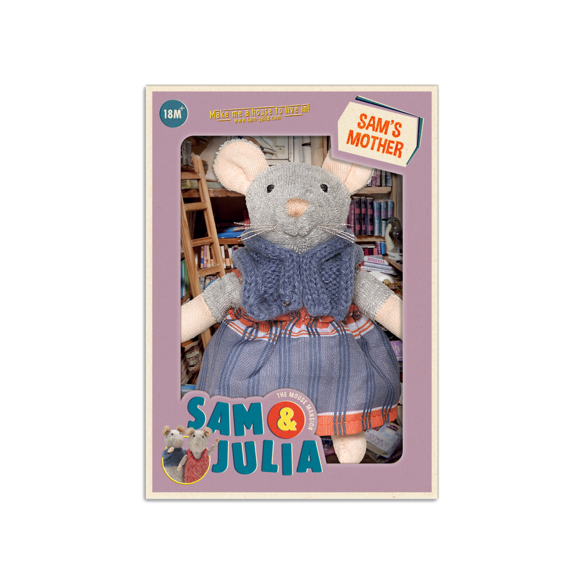 Knuffelmuis - Sam's moeder (12 cm) het Muizenhuis