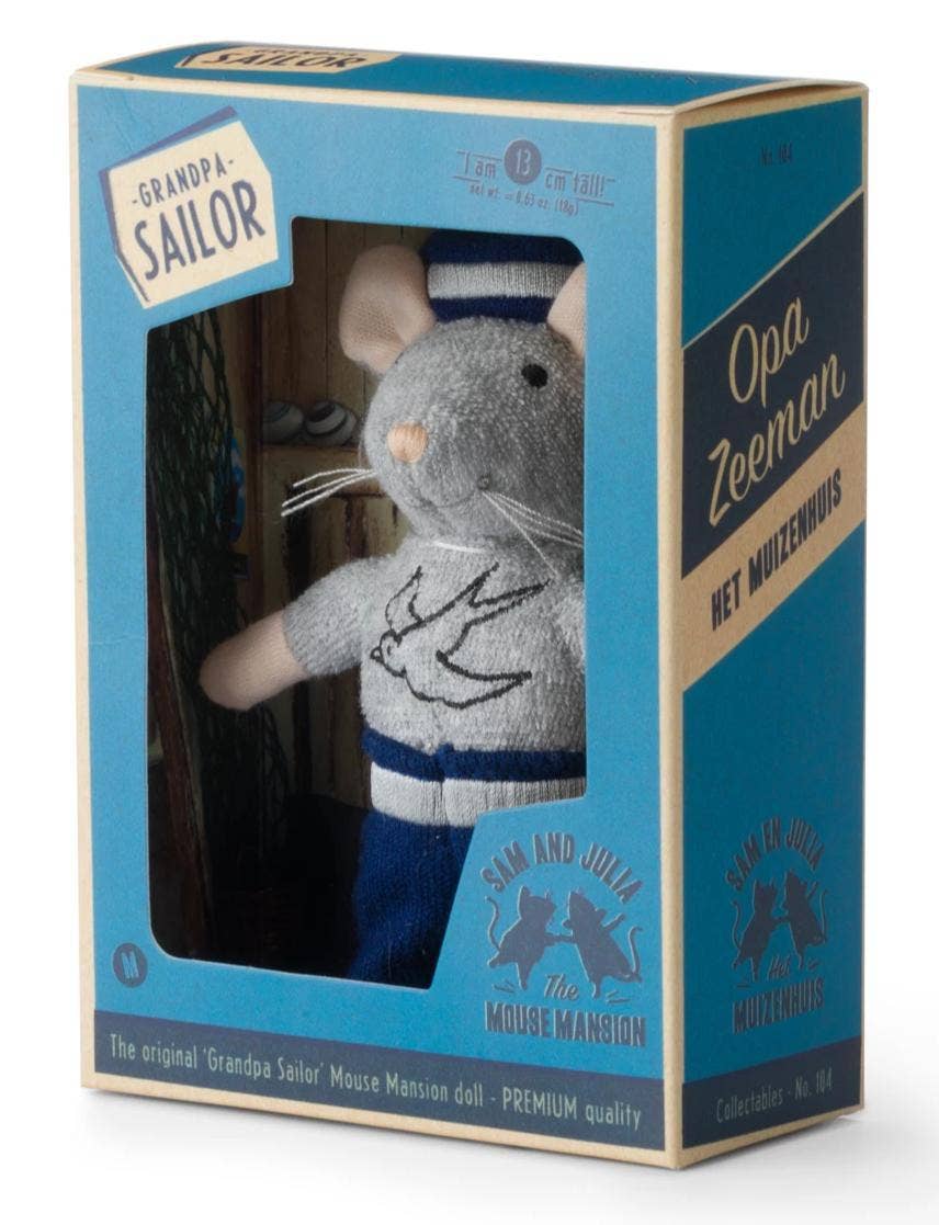 Knuffel muis - Opa Zeeman (12 cm) het muizenhuis