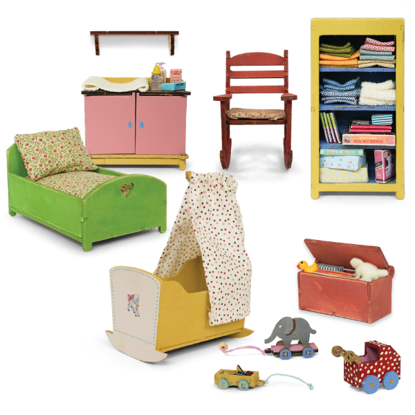 DIY poppenhuismeubelset voor kinderen - kinderkamer (schaal 1:12)