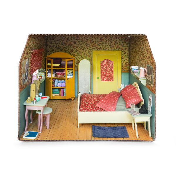 Doe-het-zelf Kartonnen Slaapkamer voor Poppenhuis