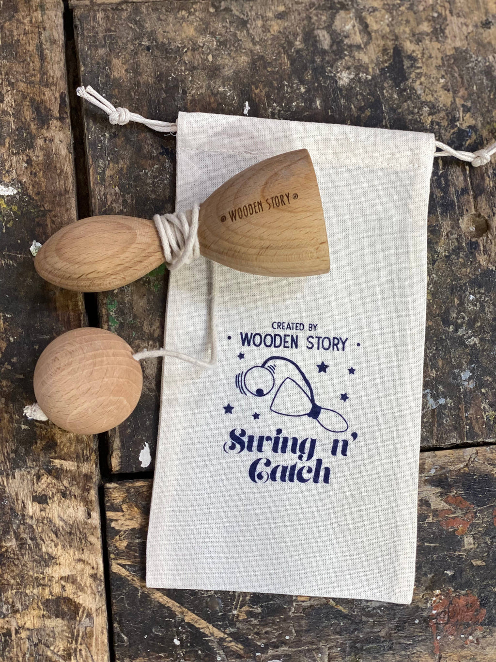 Swing & Catch - vintage behendigheidsspel van hout