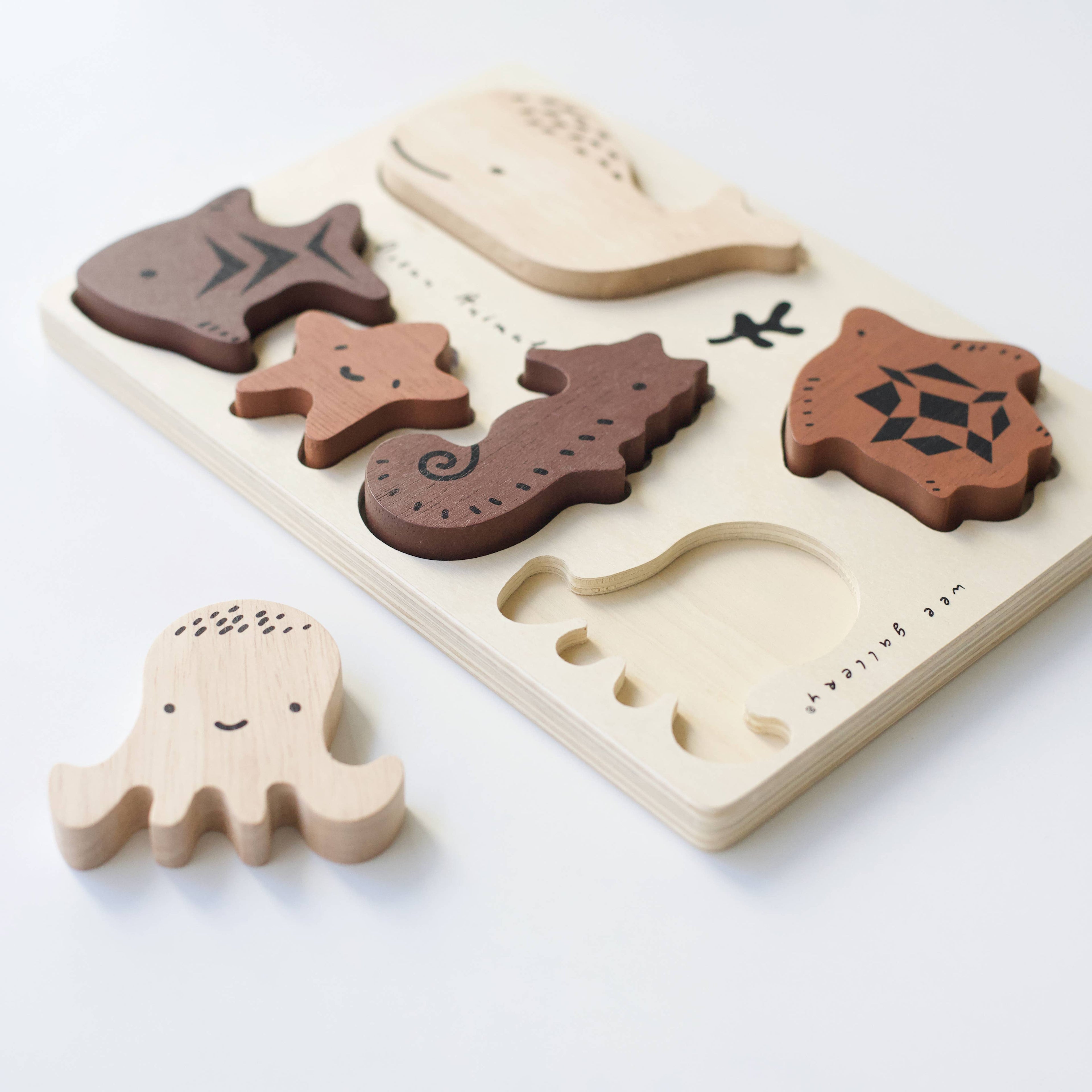 Houten dienblad puzzel - Ocean Animals