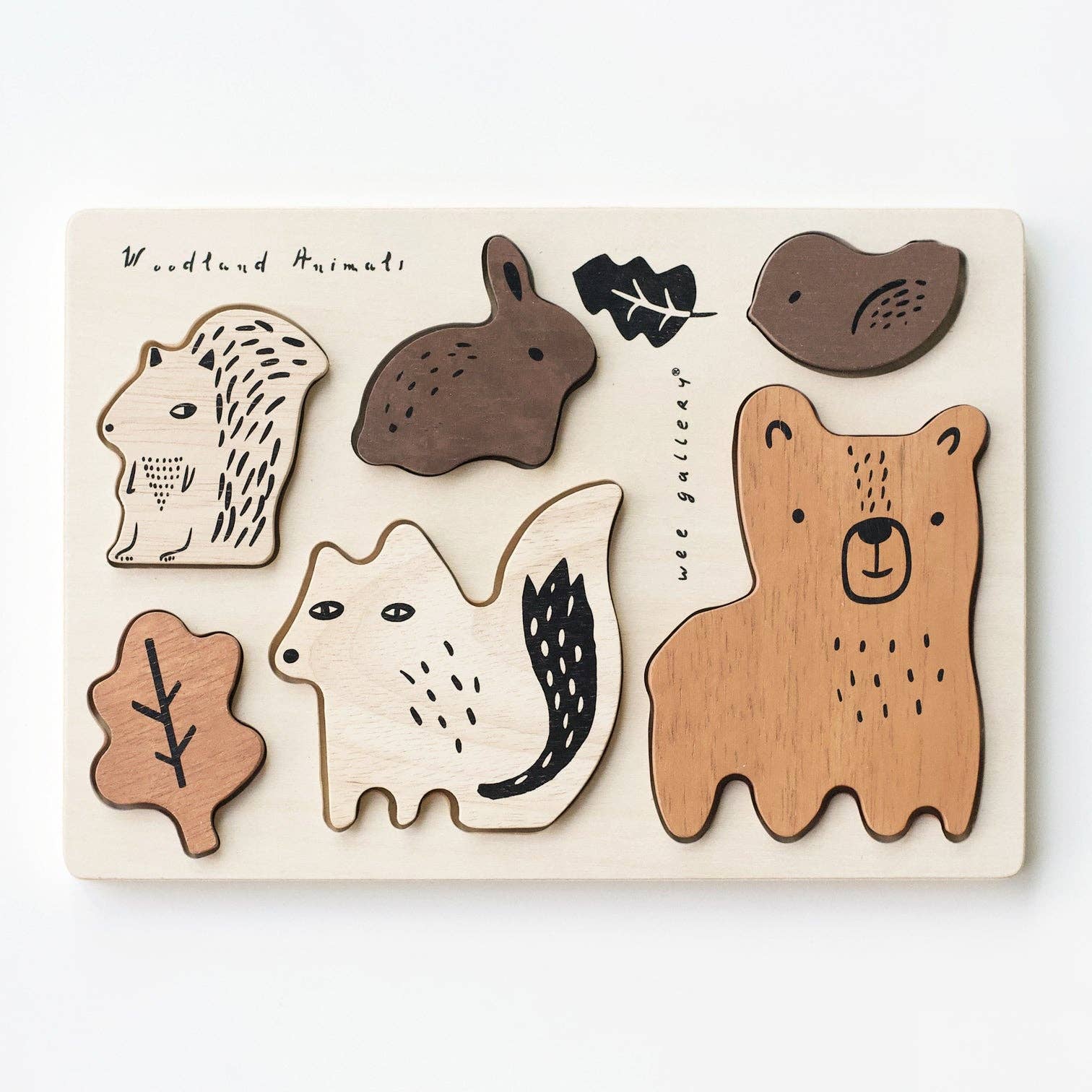 Houten dienbladpuzzel - Woodland Animals