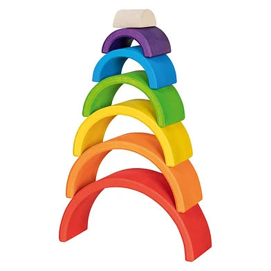 Houten Bouwblokken Regenboog, 5dlg.