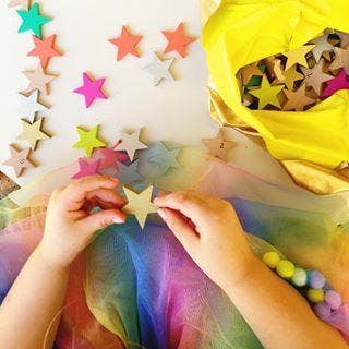 Tanabata 100 houten stervormige dominostenen