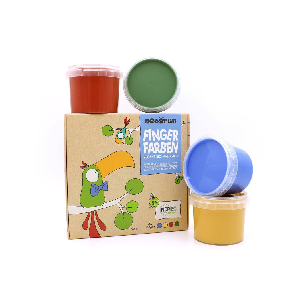 Biologische veganistische vingerverven set van 4 „Aki”