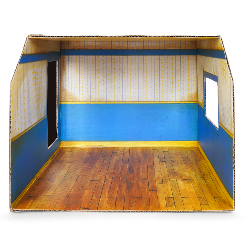 Kindervriendelijk doe-het-zelf poppenhuis - Kartonnen slaapkamer