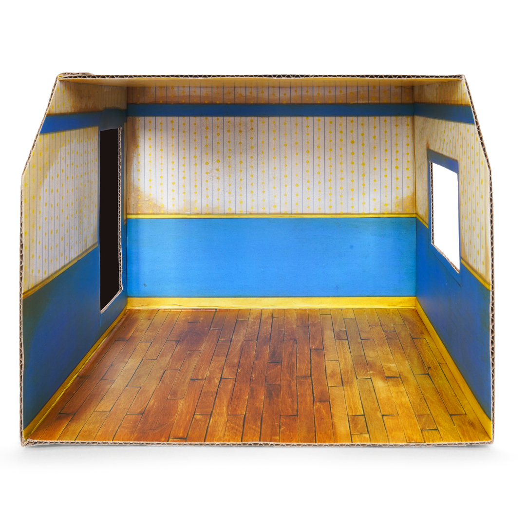Kindervriendelijk doe-het-zelf poppenhuis - Kartonnen slaapkamer