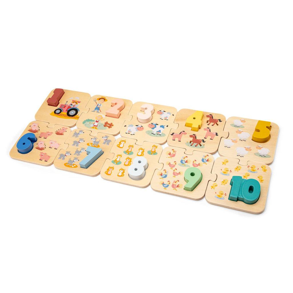 Houten cijferpuzzel boerderij