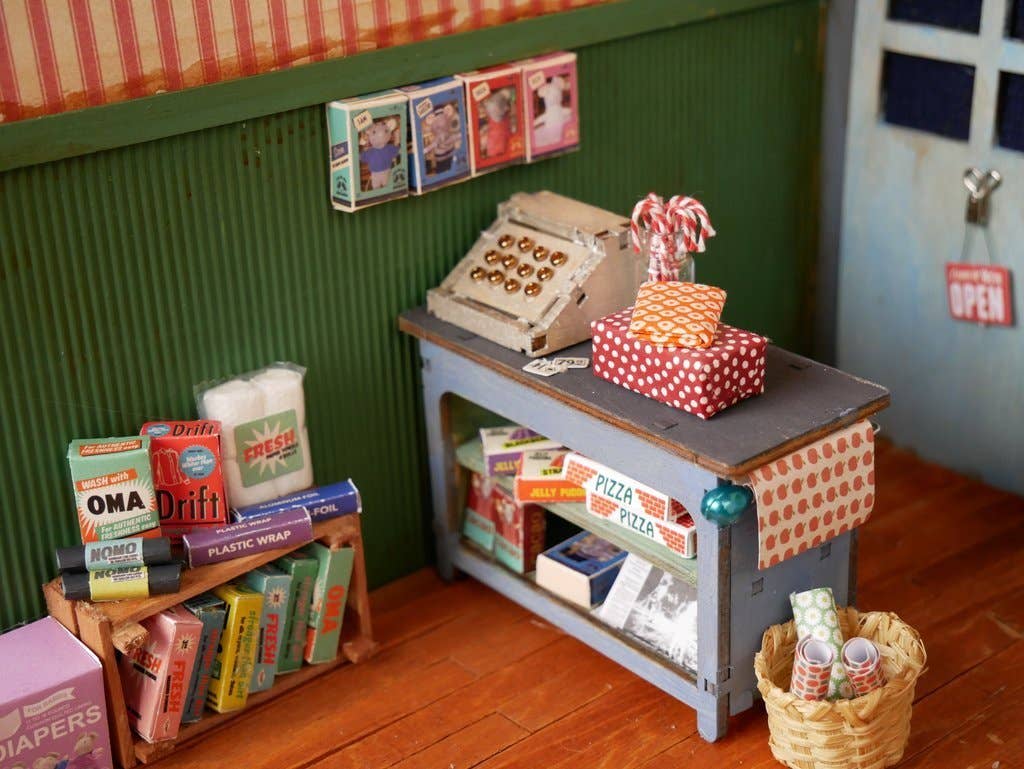 DIY-poppenhuismeubelset voor kinderen - winkel (schaal 1:12)