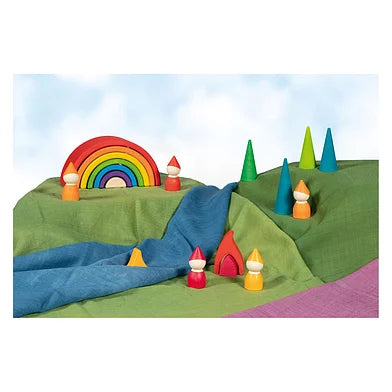 Houten Bouwblokken Regenboog, 5dlg.