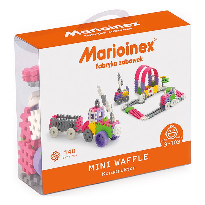 Mini wafel blokken - bouwen roze 140 stuks