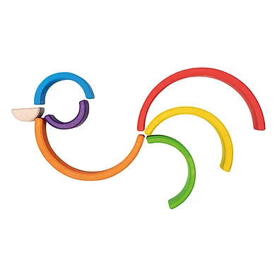 Houten Bouwblokken Regenboog, 5dlg.