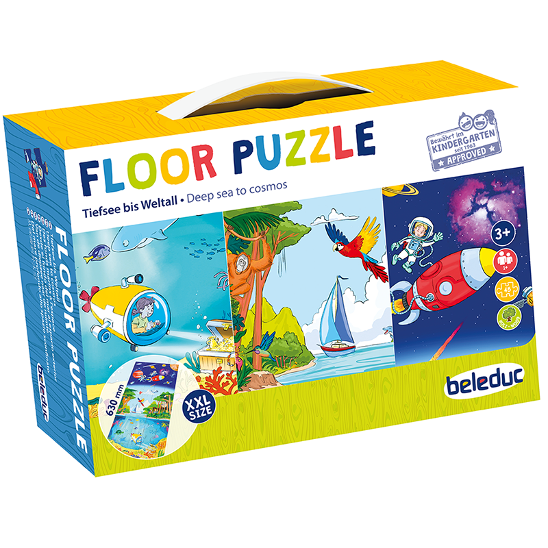 Vloer puzzel diepe zee tot kosmos