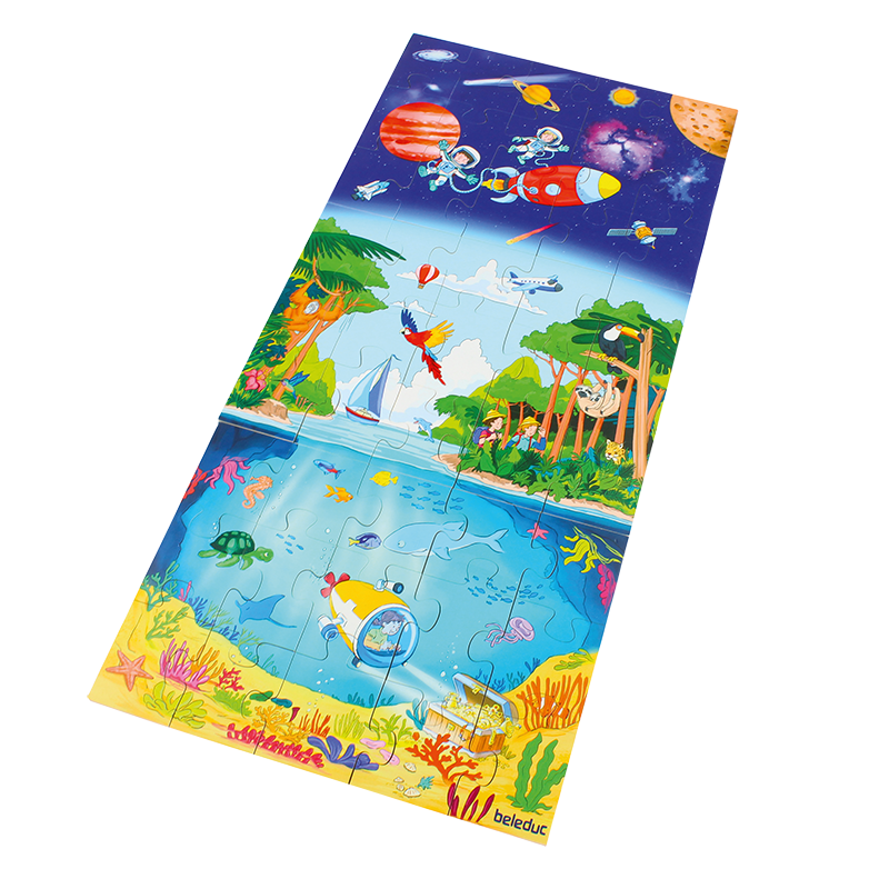 Vloer puzzel diepe zee tot kosmos